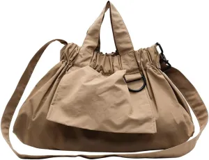 Women Stylish Nylon Shoulder Handbag Large Capacity Crossbody Bag with Adjustable Strap Tote Purse