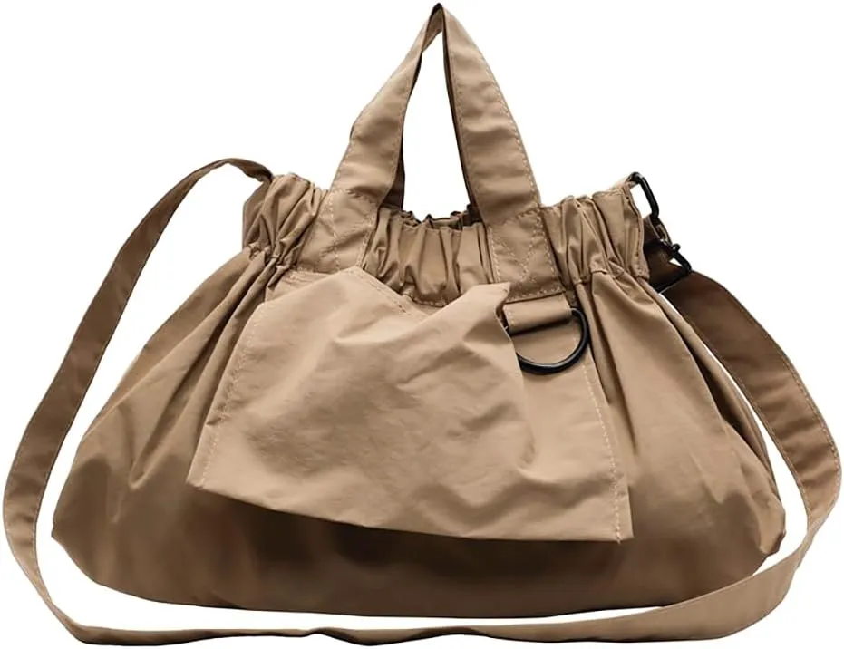 Women Stylish Nylon Shoulder Handbag Large Capacity Crossbody Bag with Adjustable Strap Tote Purse
