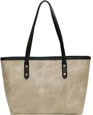 Women Vegan Leather Tote Purse Vintage Vegan Leather Shoulder Bags Stylish Casual Trendy Large Shoulder Handbags