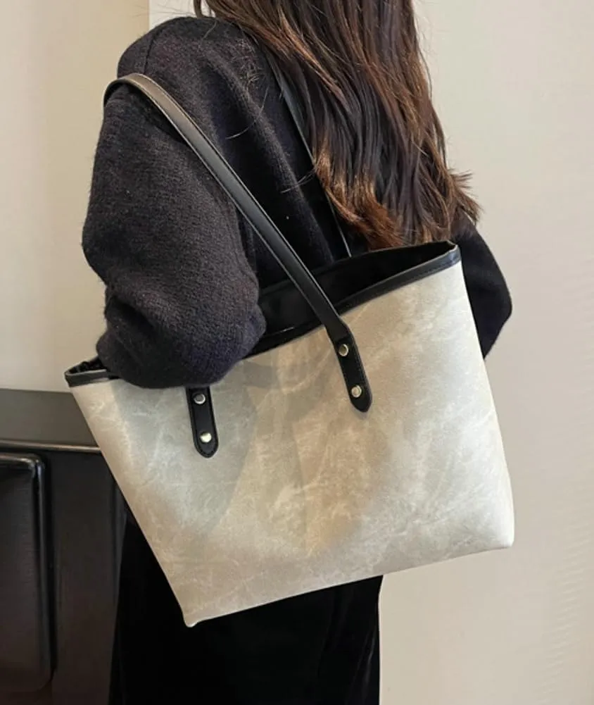 Women Vegan Leather Tote Purse Vintage Vegan Leather Shoulder Bags Stylish Casual Trendy Large Shoulder Handbags