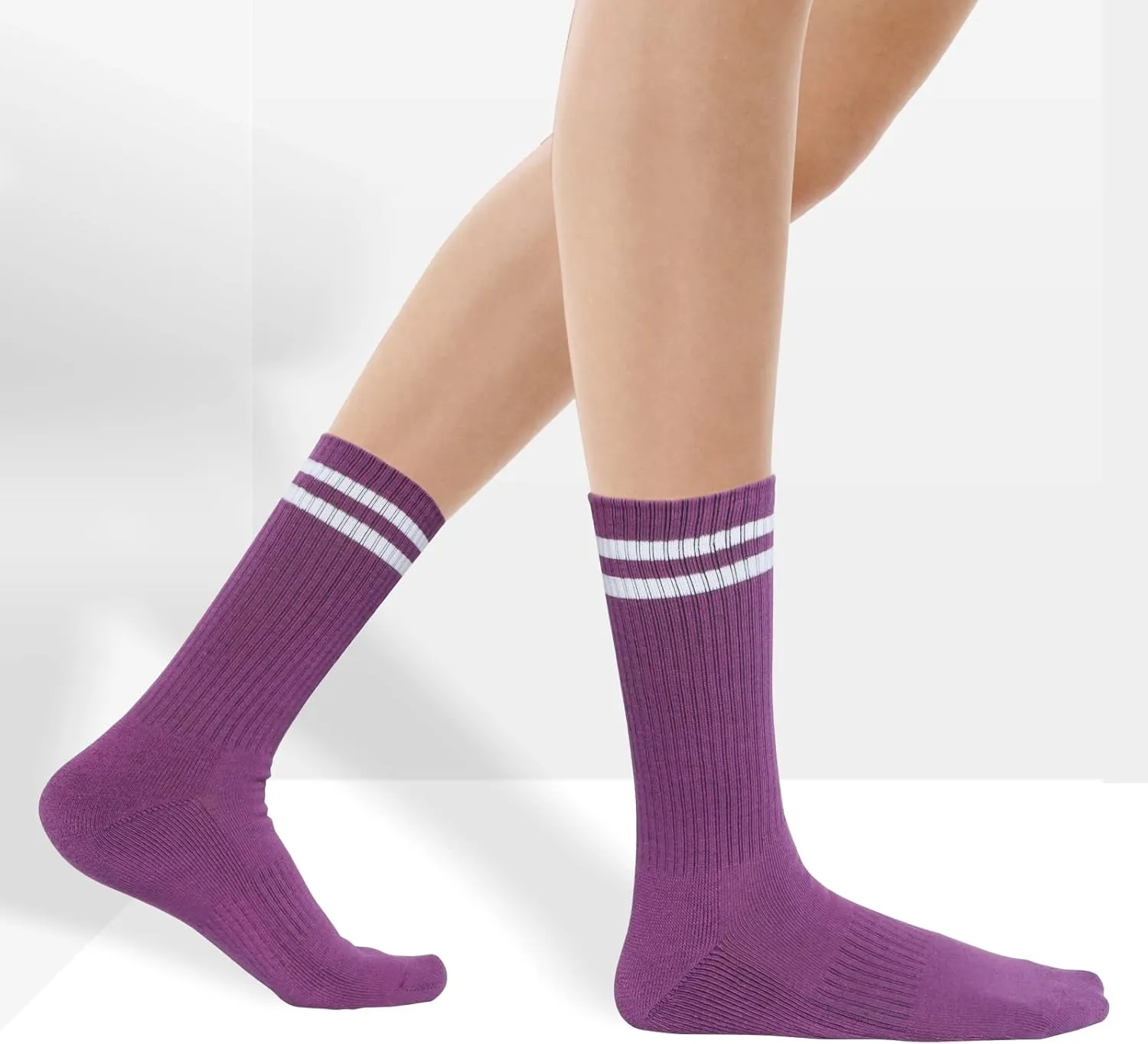 Women's Athletic Crew Socks 6 Pack, Running Breathable Cushion Socks with Arch Support