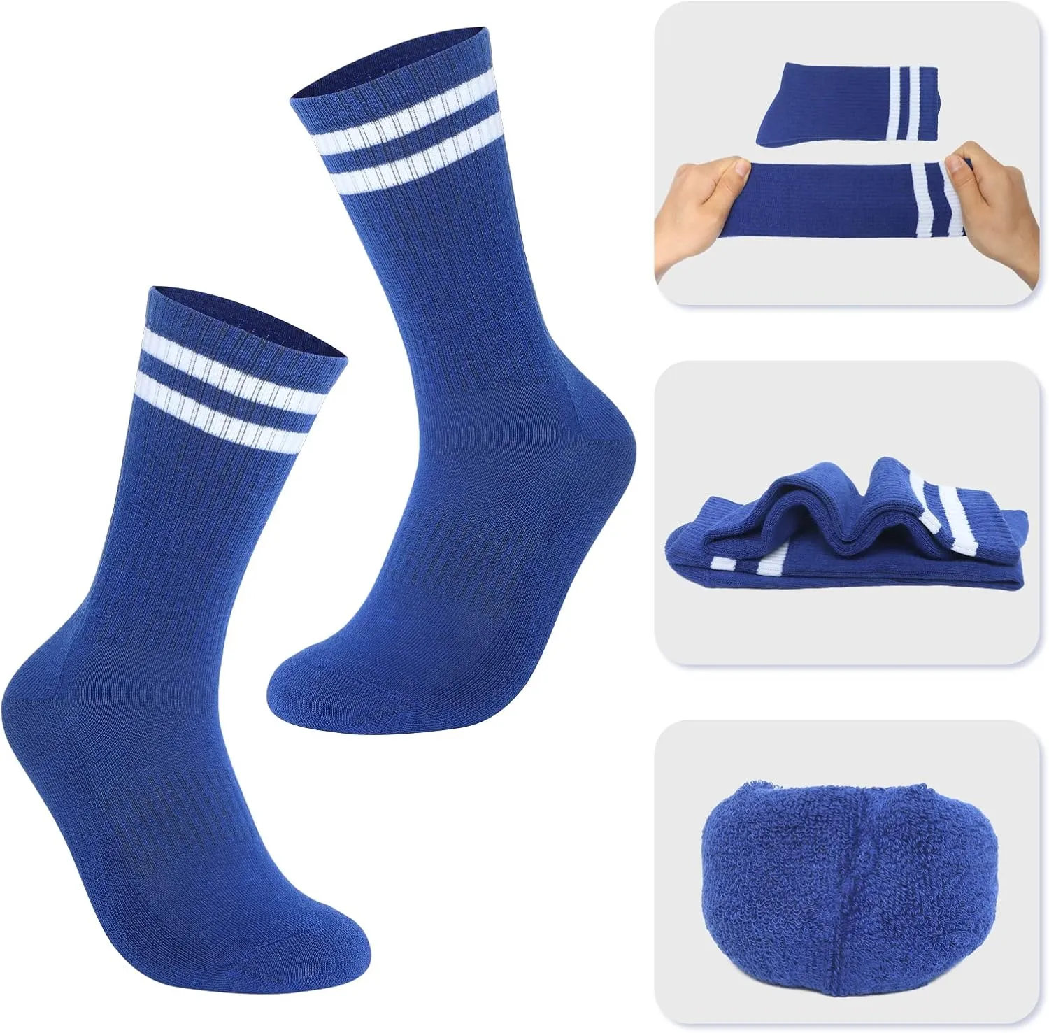 Women's Athletic Crew Socks 6 Pack, Running Breathable Cushion Socks with Arch Support