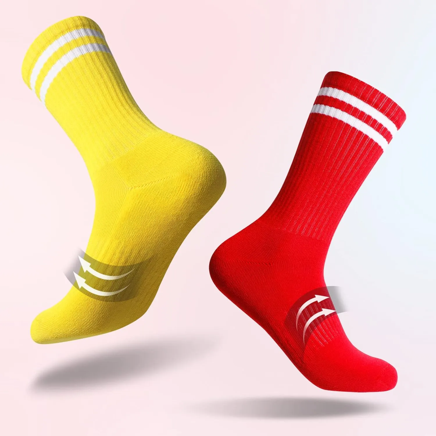 Women's Athletic Crew Socks 6 Pack, Running Breathable Cushion Socks with Arch Support