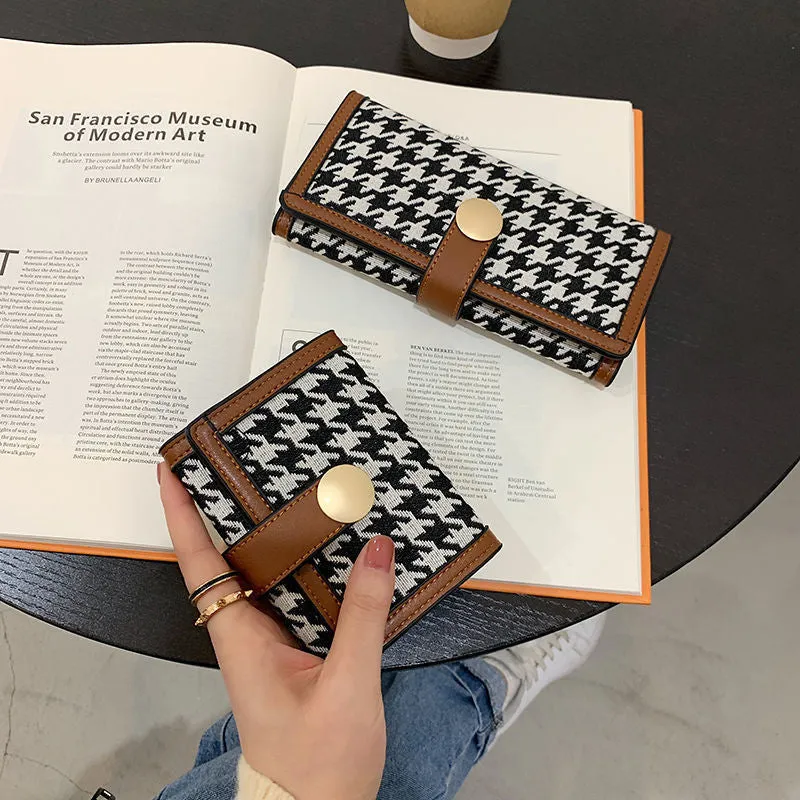 Women's Canvas Short Contrast Color Folding Multiple Ladies Wallets