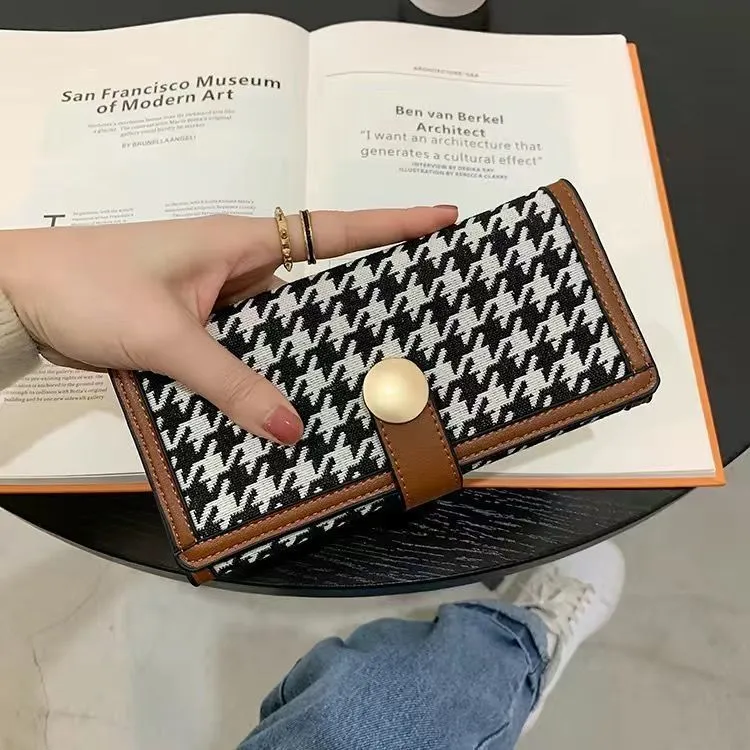 Women's Canvas Short Contrast Color Folding Multiple Ladies Wallets