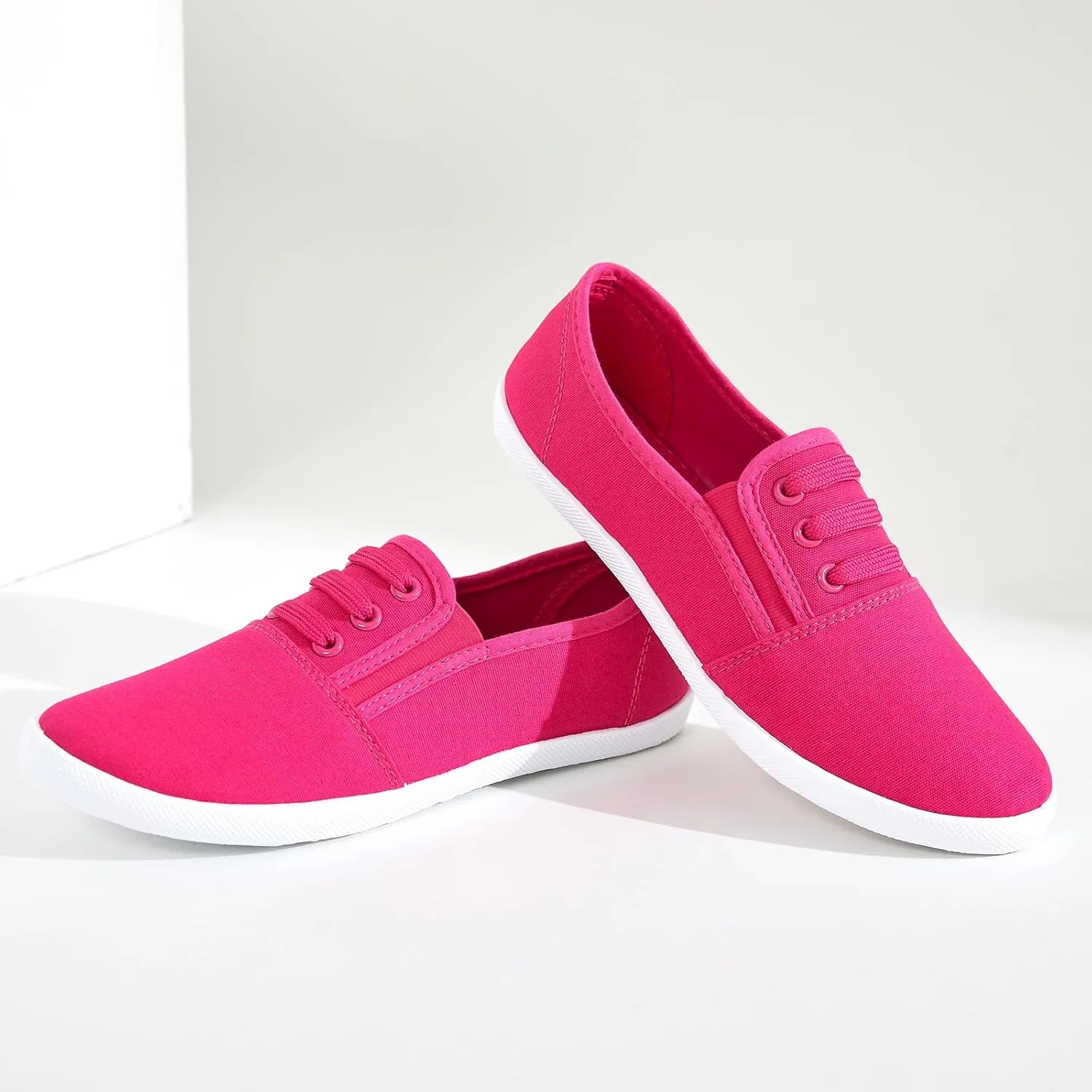 Women's Canvas Slip On Sneakers - Casual Walking Shoes, Non Slip Work Shoes