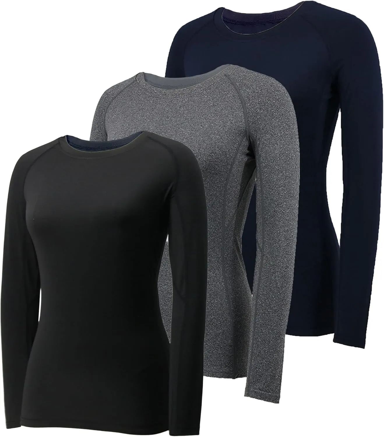 Womens Compression Shirts Long Sleeve Quick Dry Workout Running Yoga Shirts for Women Athletic Tops
