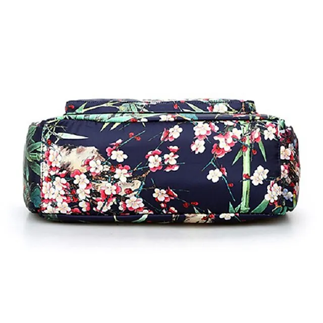 Women's Crossbody Bag Crossbody Bag Nylon Outdoor Daily Going out Print Waterproof Floral Print Flower Black Grey Black White
