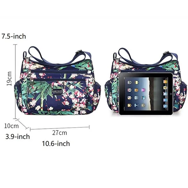Women's Crossbody Bag Crossbody Bag Nylon Outdoor Daily Going out Print Waterproof Floral Print Flower Black Grey Black White