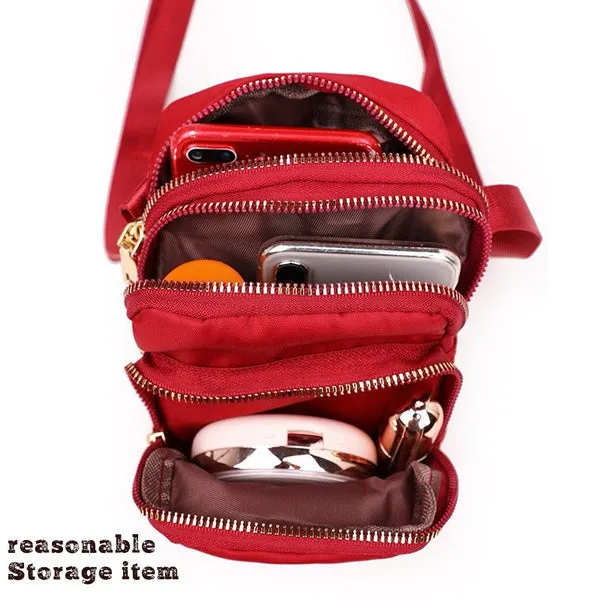 Women's Fashion Crossbody Bags Nylon Mobile Phone Bag Change Shoulder Bag