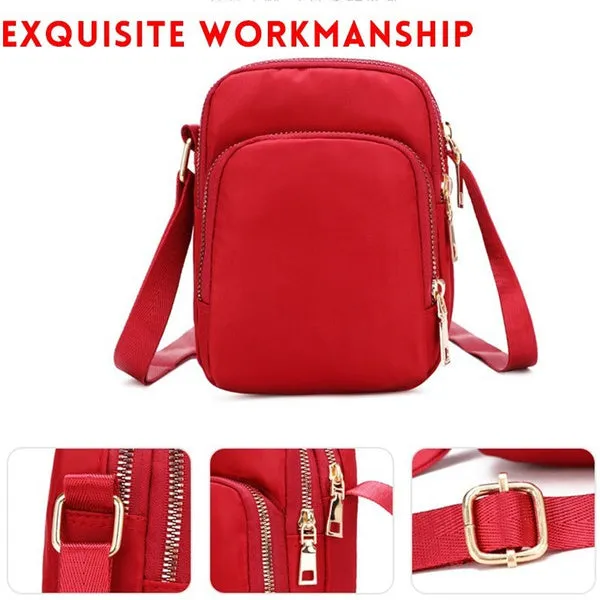 Women's Fashion Crossbody Bags Nylon Mobile Phone Bag Change Shoulder Bag