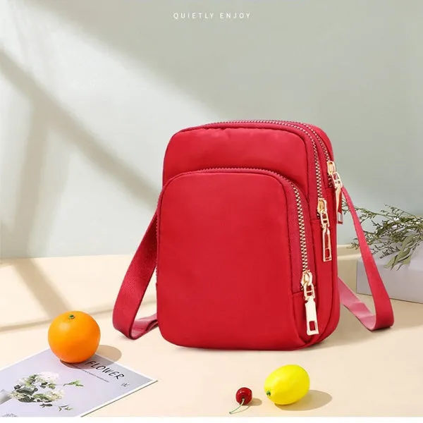 Women's Fashion Crossbody Bags Nylon Mobile Phone Bag Change Shoulder Bag