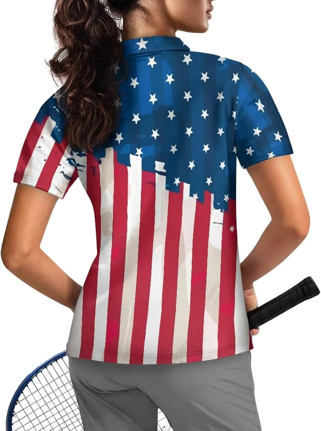 Women's Golf Polo Shirts Short Sleeve Collared Tennis Shirt UPF 50  Workout Athletic Tops Lightweight Quick Dry