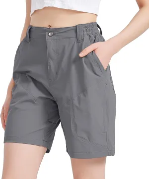 Womens Hiking Cargo Shorts 7" Lightweight Quick Dry Athletic Shorts for Camping Travel Golf with Zipper Pockets