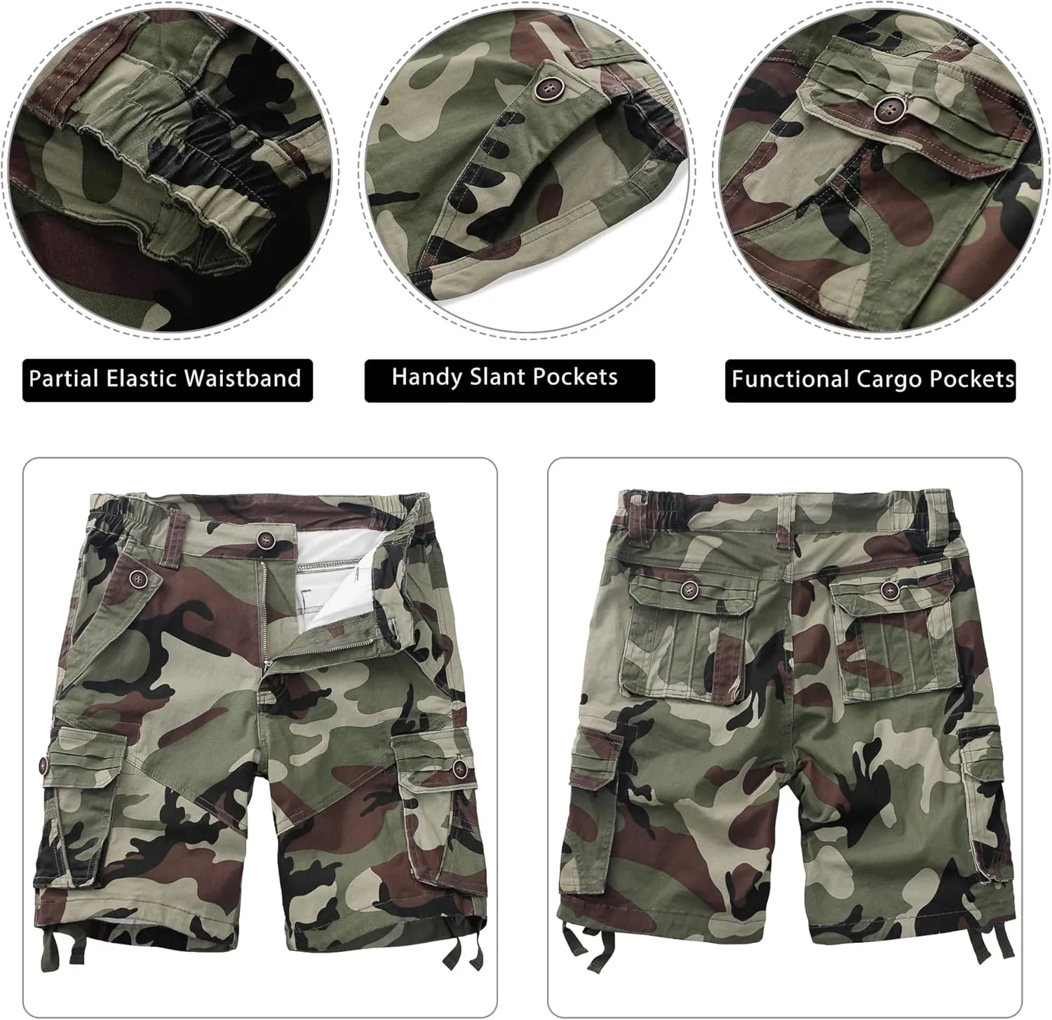 Womens Hiking Shorts, Bermuda Cargo Shorts, 10" Casual Summer Jorts Y2K Shorts with Multi Pockets