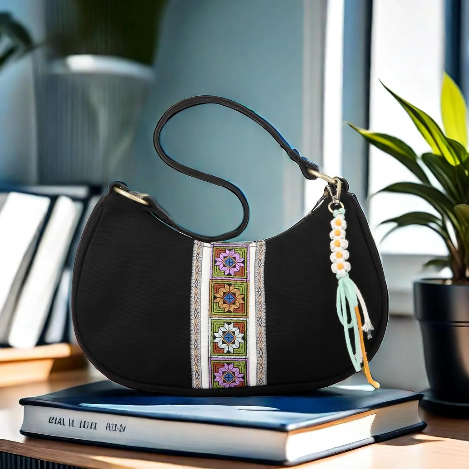 Women's Hobo Handbag, Mini Cloth Shoulder Bag Tote Handbag