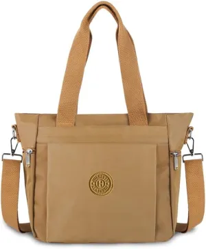 Women's Nylon Tote Bag with Zipper for Work or Travel