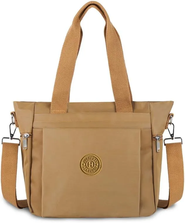 Women's Nylon Tote Bag with Zipper for Work or Travel