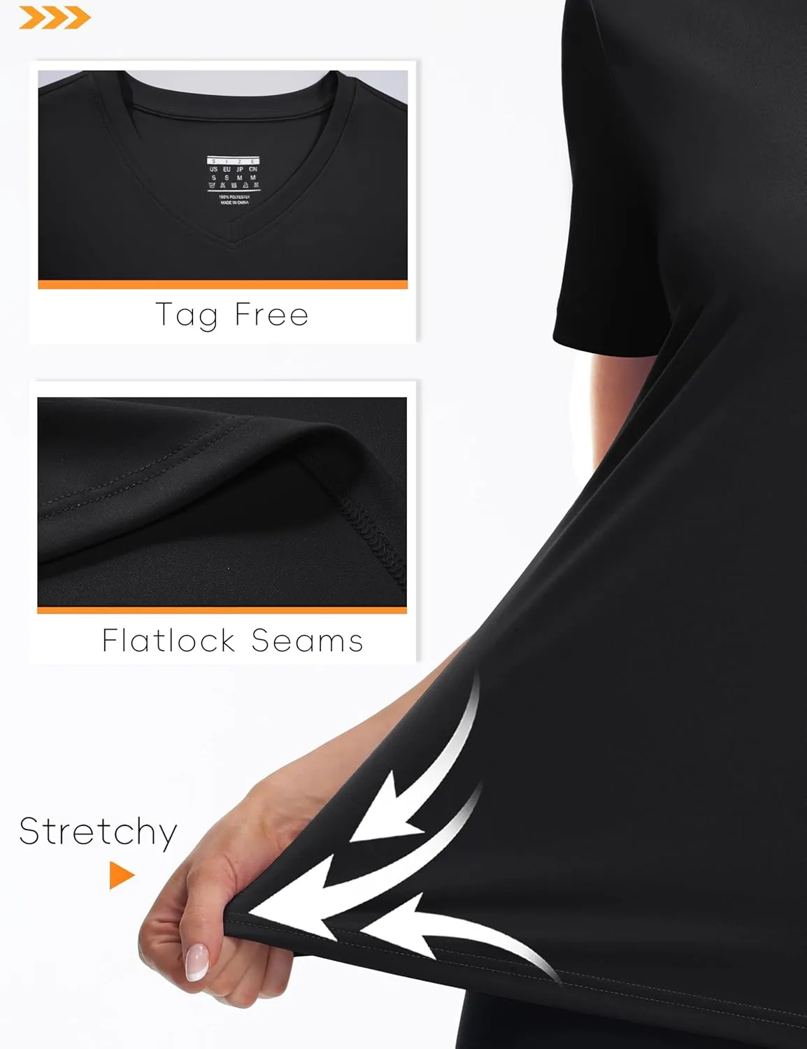 Women's Short Sleeve Shirts Workout Tops UPF 50  Sun Protectioin Quick Dry V Neck T Shirts Athletic
