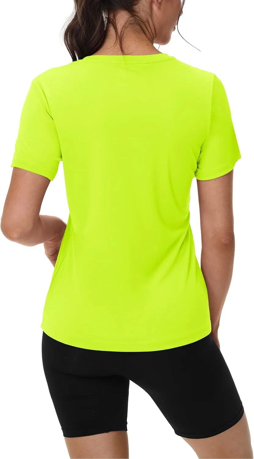 Women's Short Sleeve Shirts Workout Tops UPF 50  Sun Protection Tee Quick Dry Athletic Rash Guard T-Shirt