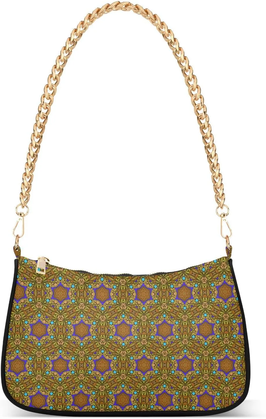 Women's Shoulder Handbags Chain Shoulder Brace for Women Bag Vintage Print Ladies Vacation Handbags Tote Purse,Multi1