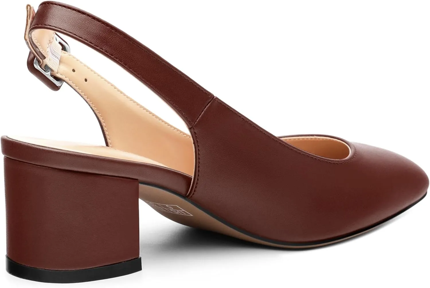 Women's Slingback Low Chunky Heels Square Toe Block Heels for Women Closed Toe Comfortable Casual Wedding Work Pumps 2 Inch