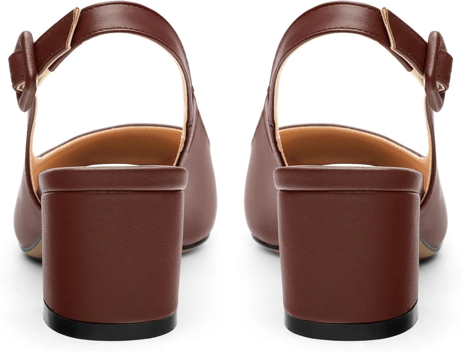 Women's Slingback Low Chunky Heels Square Toe Block Heels for Women Closed Toe Comfortable Casual Wedding Work Pumps 2 Inch