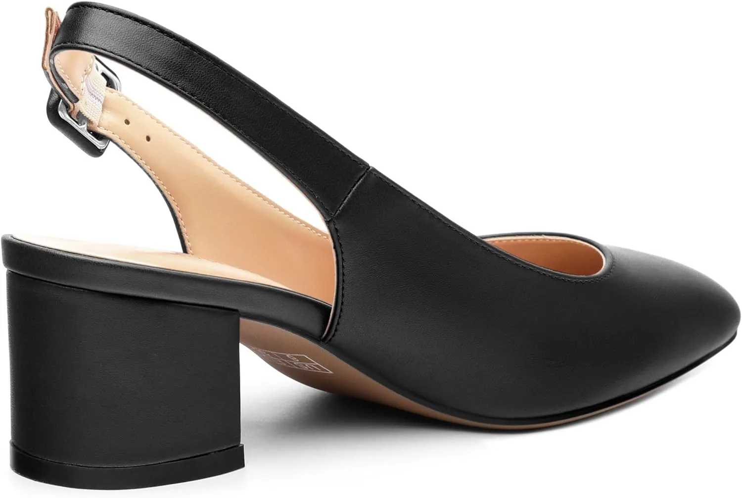 Women's Slingback Low Chunky Heels Square Toe Block Heels for Women Closed Toe Comfortable Casual Wedding Work Pumps 2 Inch