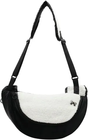 Womens Stylish Plush Dumpling Purse Large Crossbody Shoulder Bag Adjustable Strap Cute Furry Tote Handbags