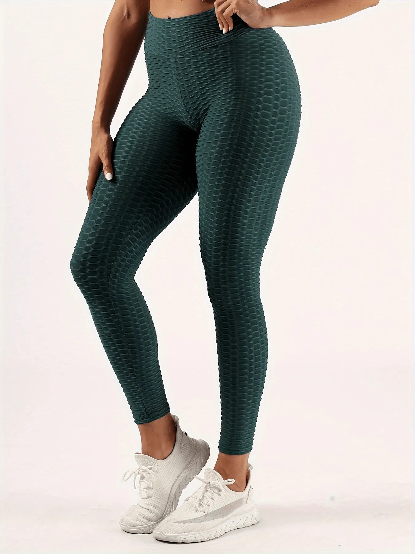 Women's Tummy Control Slimming Textured High Waist Leggings - 9039