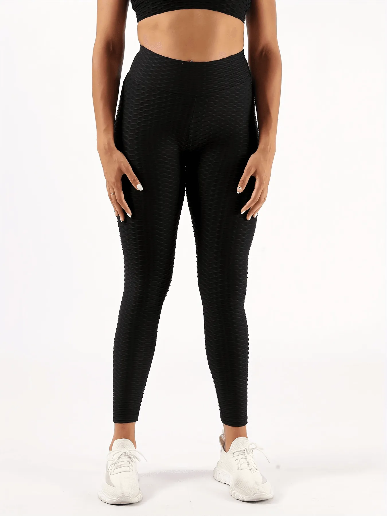 Women's Tummy Control Slimming Textured High Waist Leggings - 9039