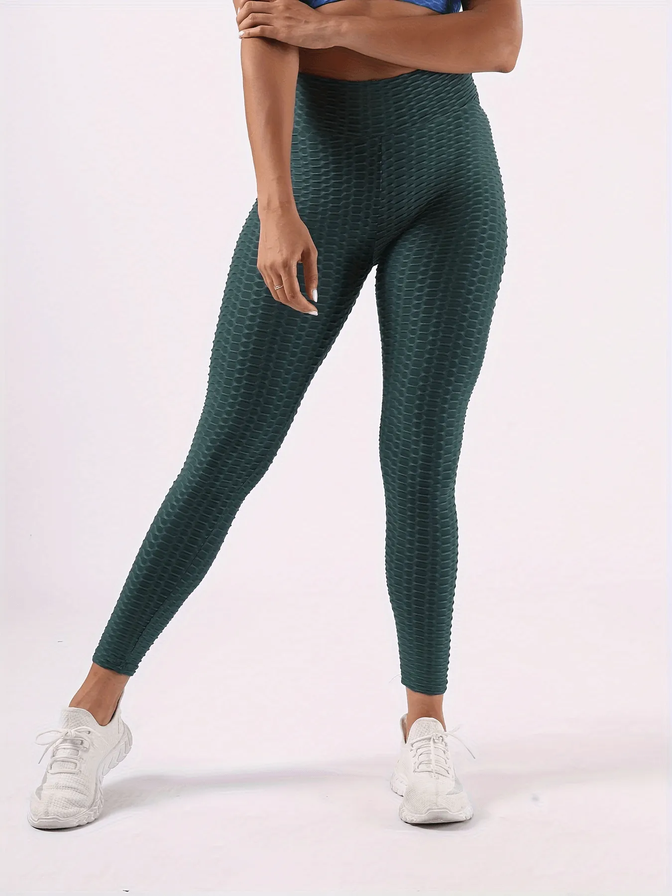 Women's Tummy Control Slimming Textured High Waist Leggings - 9039