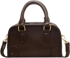 Women's Vintage Square Bag Soft Leather Shoulder Handbags Elegant Crossbody Bag