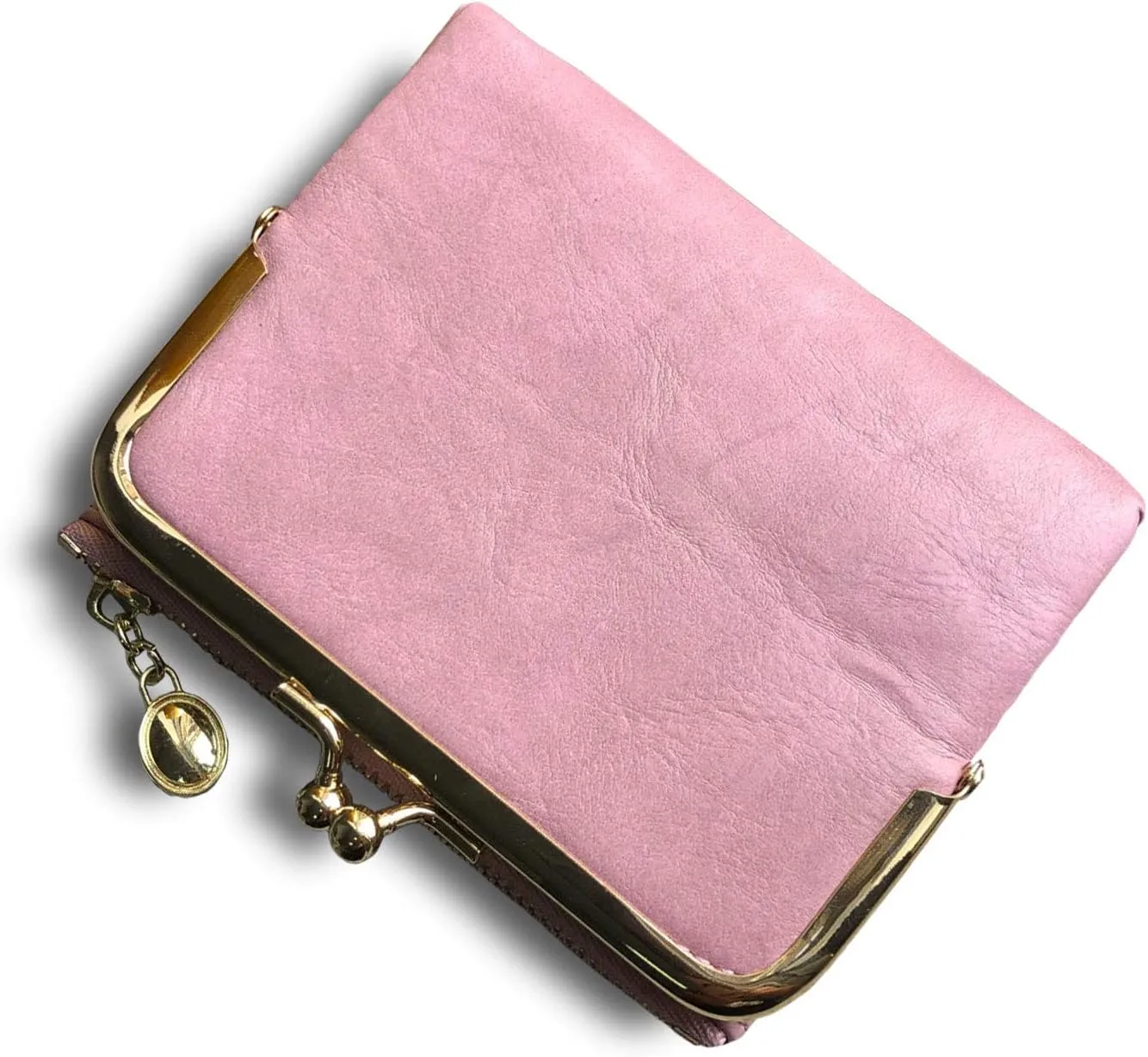 Womens Wallet Small Bifold Rfid Ladies Mini Vintage Coin Purse With Zipper and Kiss Lock (Pink)