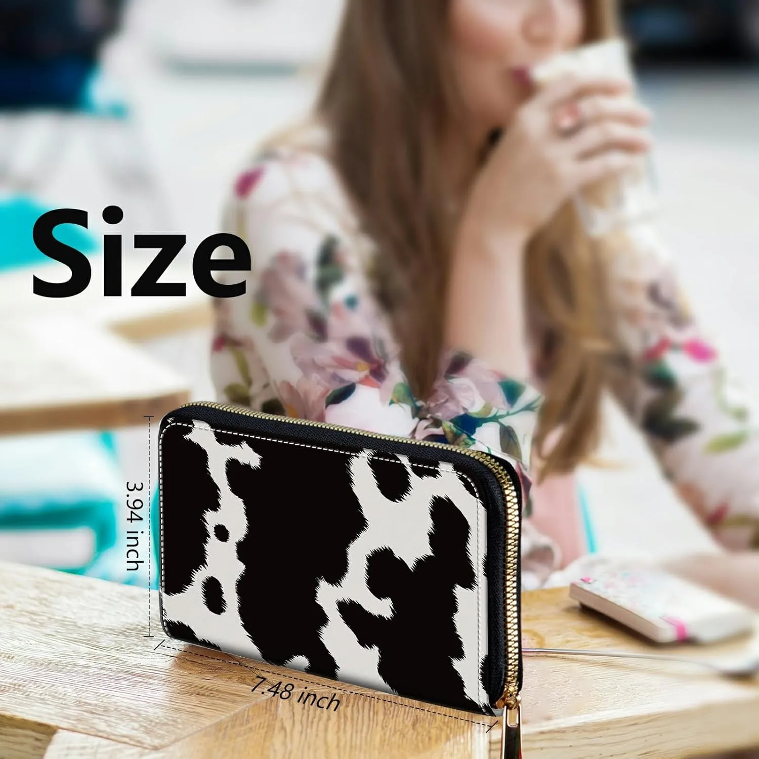 Womens Wristlet Wallets Large Capacity Card Holder Cash Pocket Zip Around