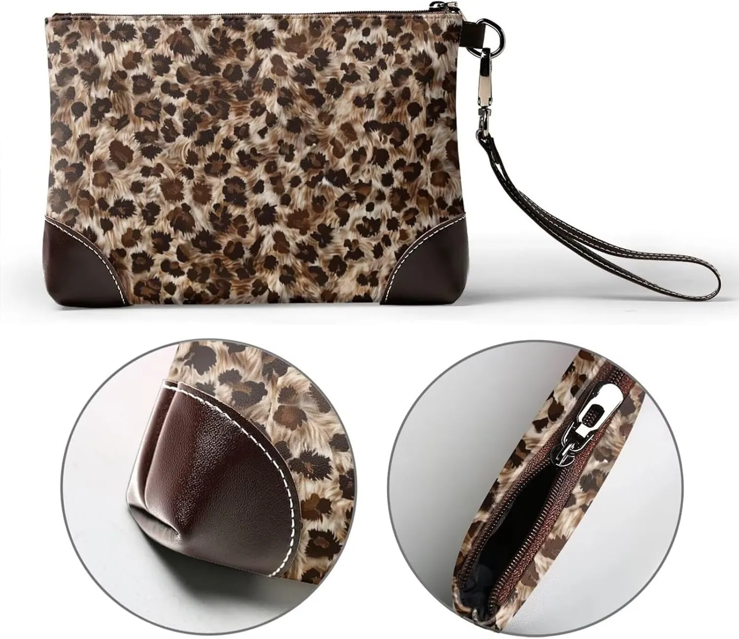 Women's Zip Around Purse Wallet Handbag PU Leather Clutch Wallets for Party