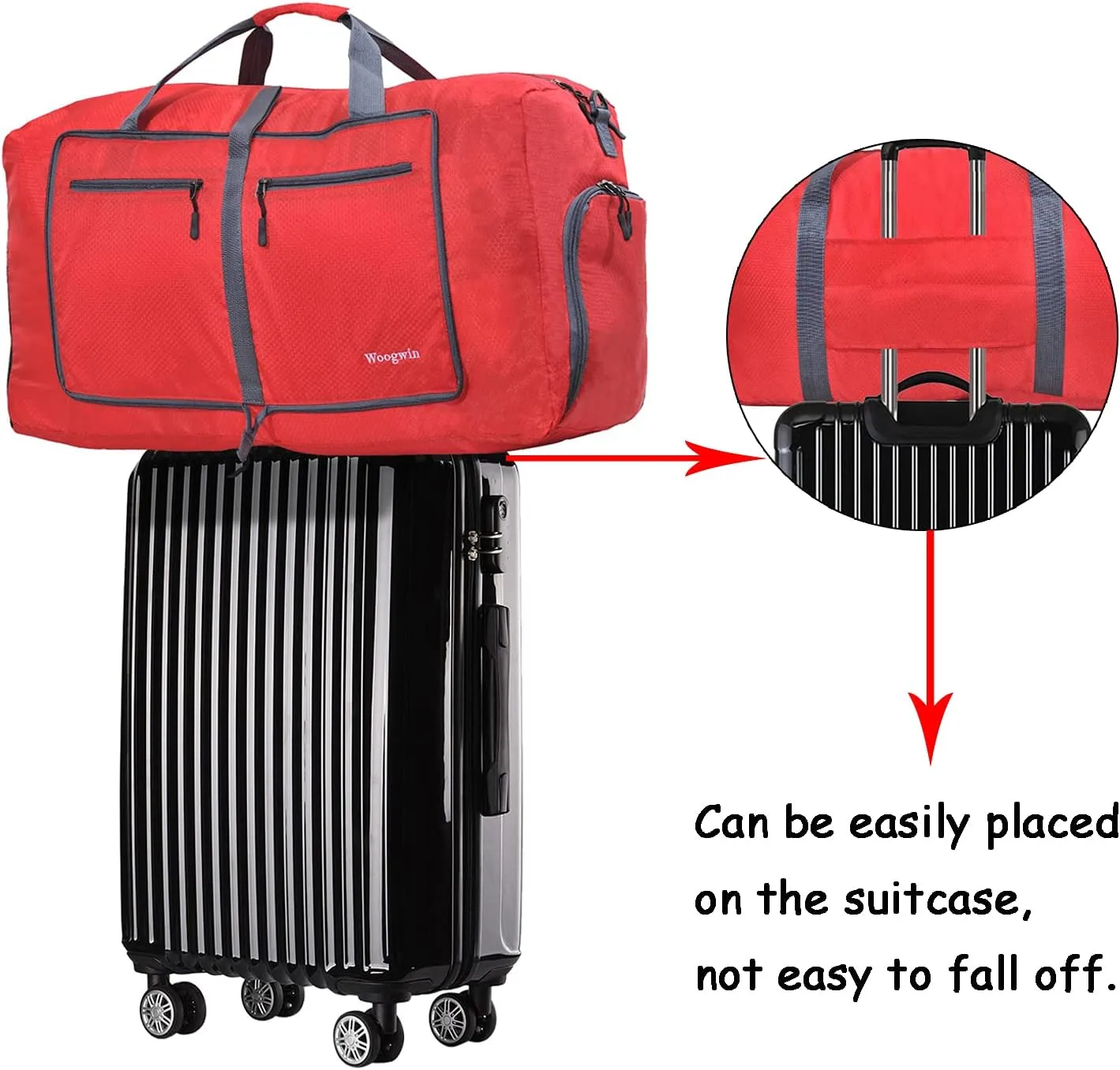 Woogwin Travel Duffel Bag Large Foldable Waterproof Overnight Bag for Beach Swim Bags Pool Sports Gym