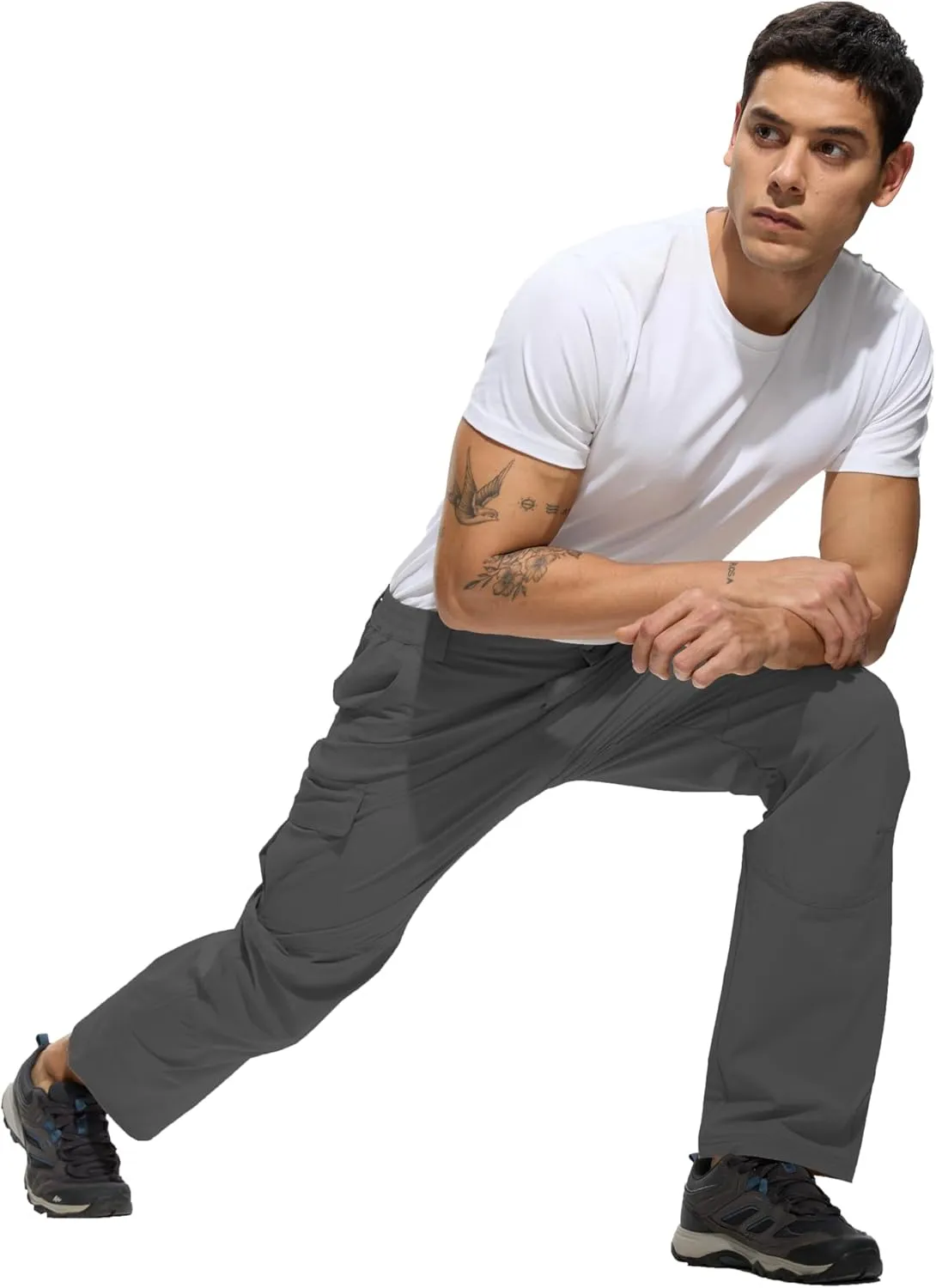 Work Pants for Men Waterproof Lightweight Quick Dry Travel Fishing Camping Men Hiking Cargo Pants Outdoor 6 Pockets