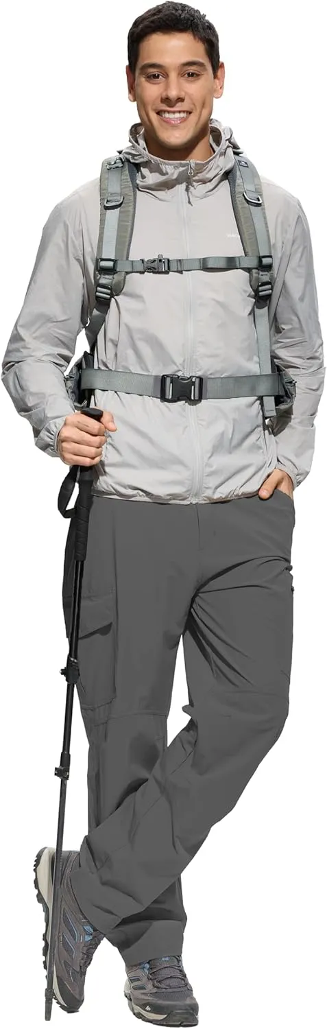 Work Pants for Men Waterproof Lightweight Quick Dry Travel Fishing Camping Men Hiking Cargo Pants Outdoor 6 Pockets