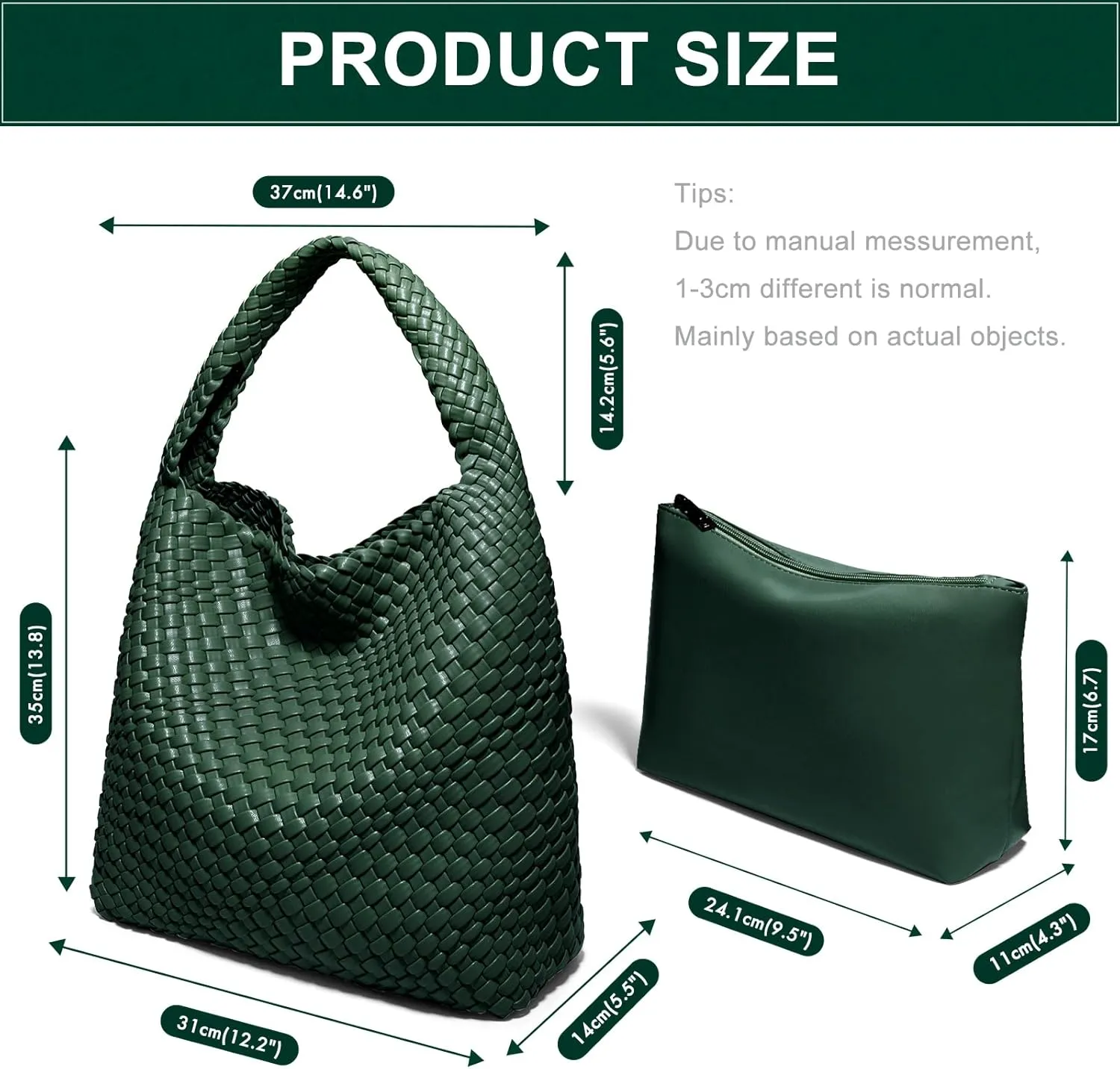 Woven Bag Purses and Handbags Woven Vegan Leather Tote Shoulder Top-Handle Bag With Purses for Women