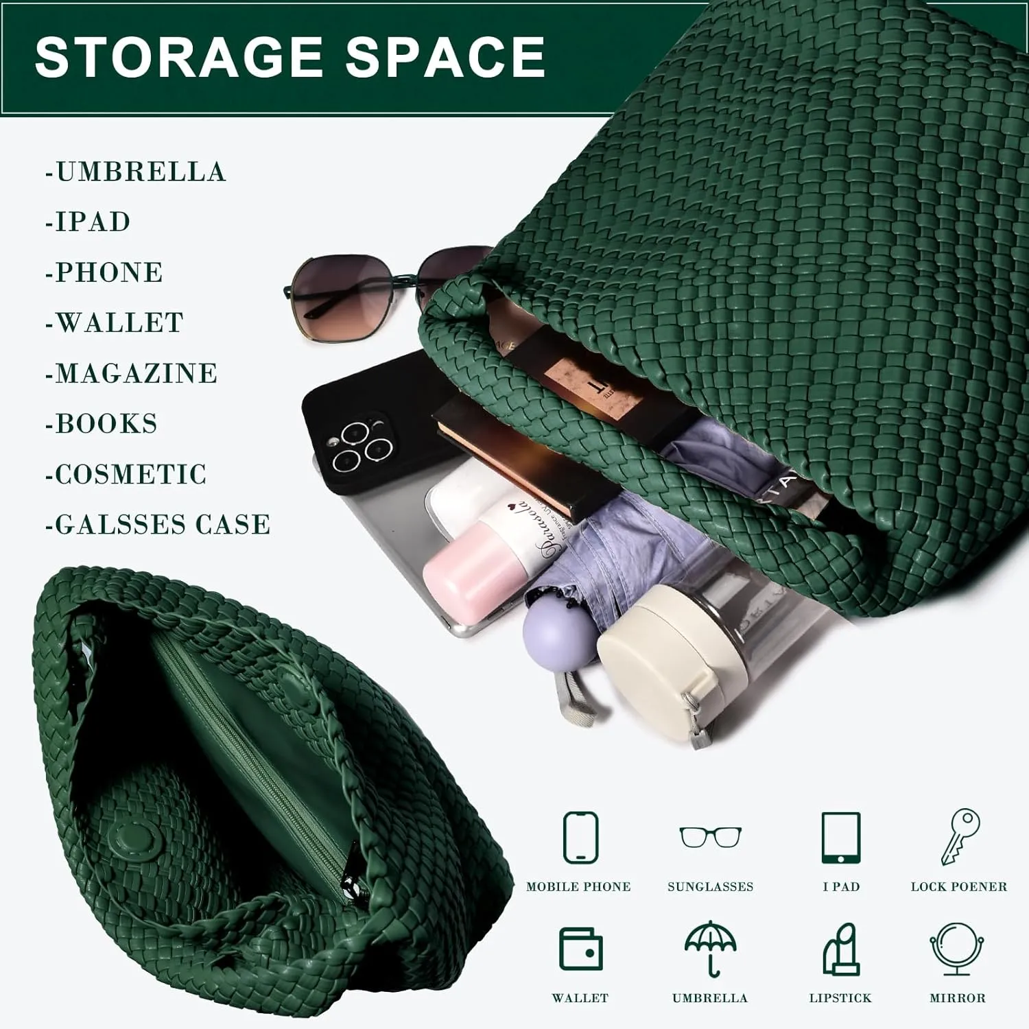 Woven Bag Purses and Handbags Woven Vegan Leather Tote Shoulder Top-Handle Bag With Purses for Women