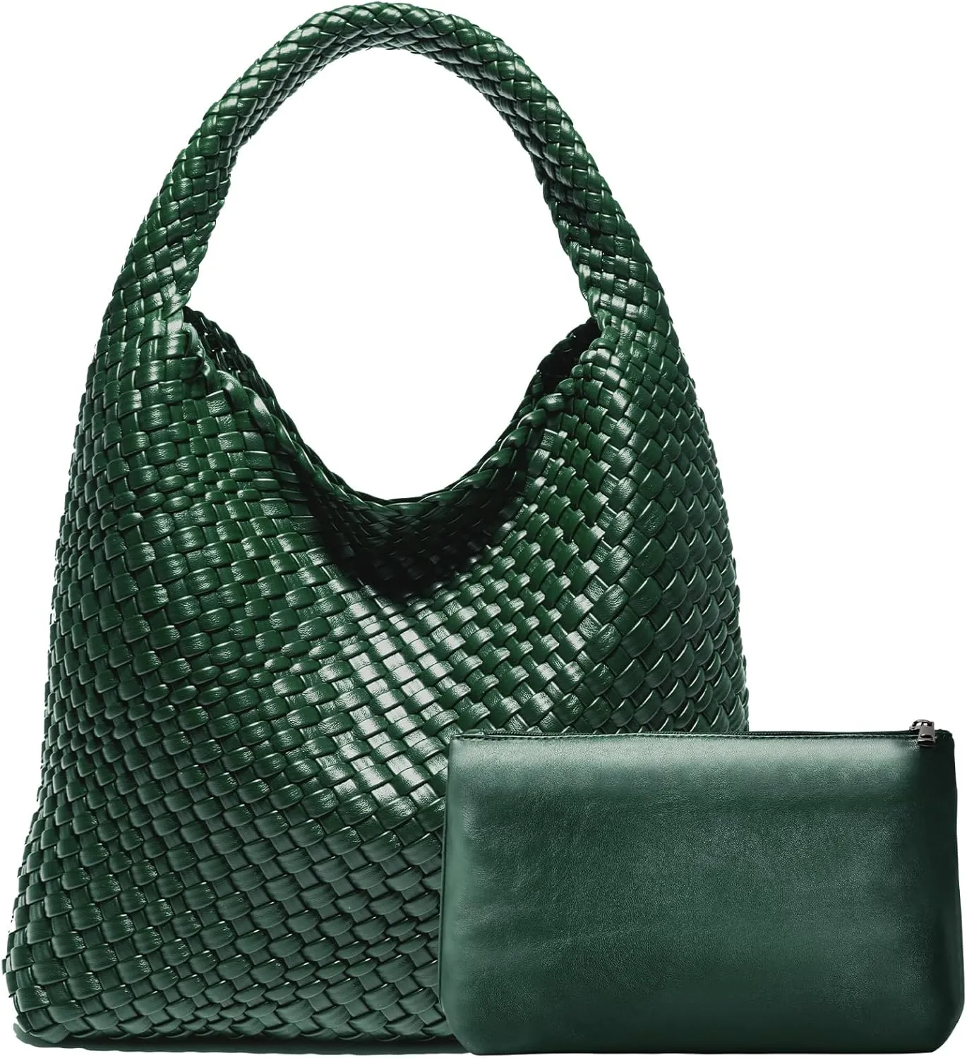 Woven Bag Purses and Handbags Woven Vegan Leather Tote Shoulder Top-Handle Bag With Purses for Women