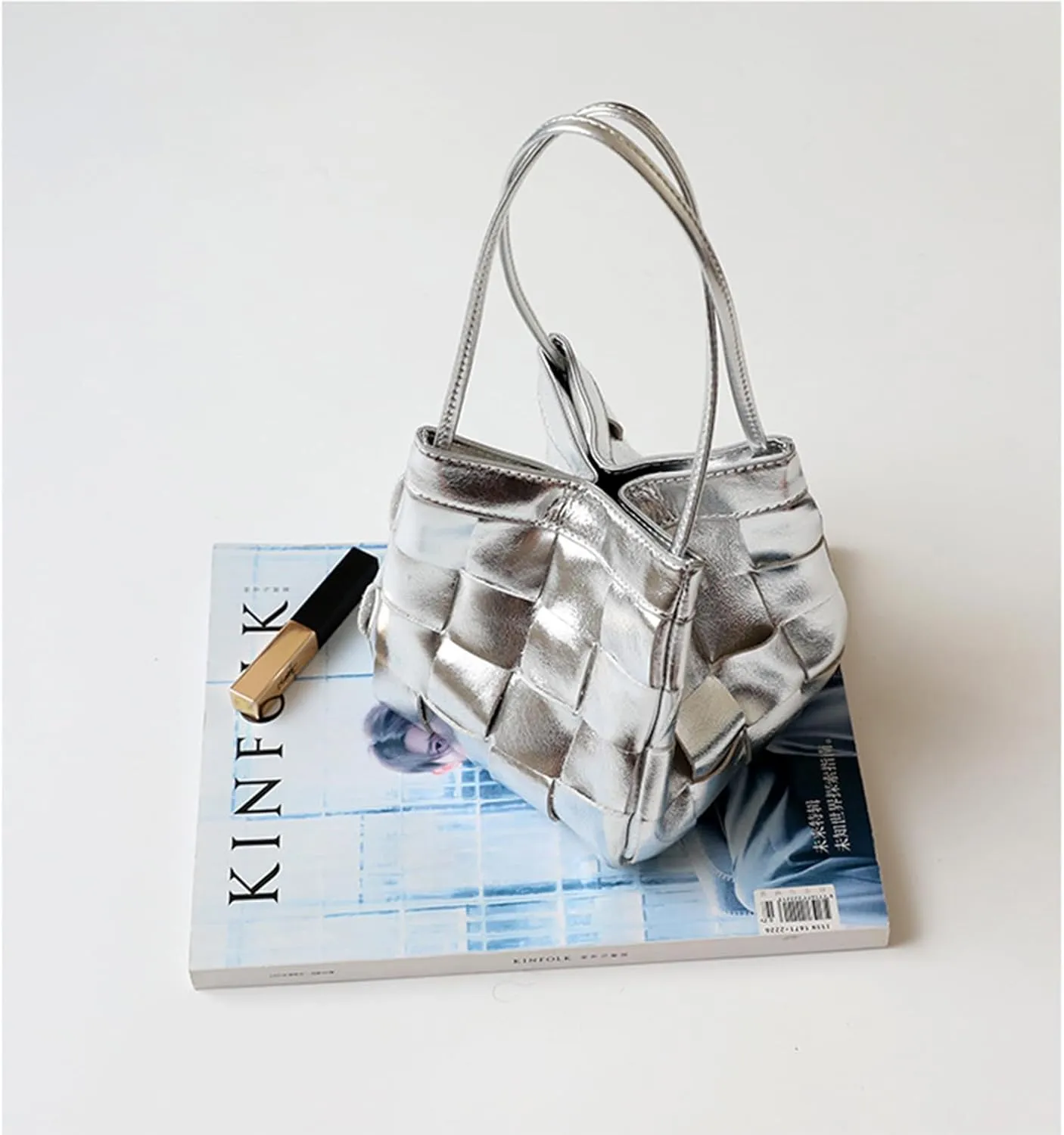 Woven bucket shouler bag for Women,Tote Vegan Leather Handbags, Large-capacity crossbody bag.purse,soft Casual Hobo