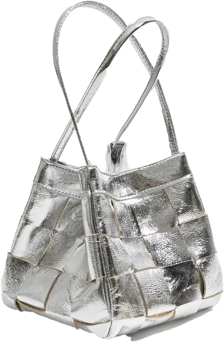 Woven bucket shouler bag for Women,Tote Vegan Leather Handbags, Large-capacity crossbody bag.purse,soft Casual Hobo