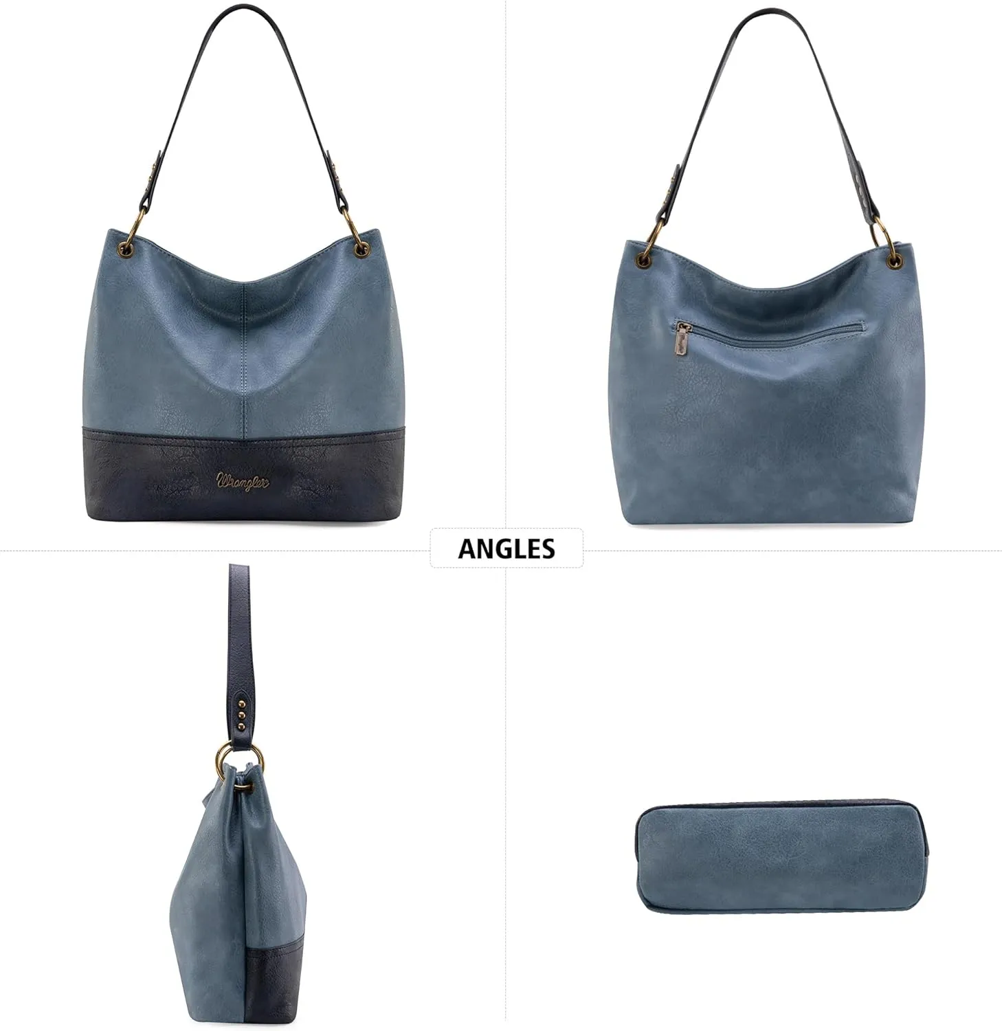 Wrangler Hobo Bags for Women Vegan Leather Top Handle Shoulder Purses and Handbags