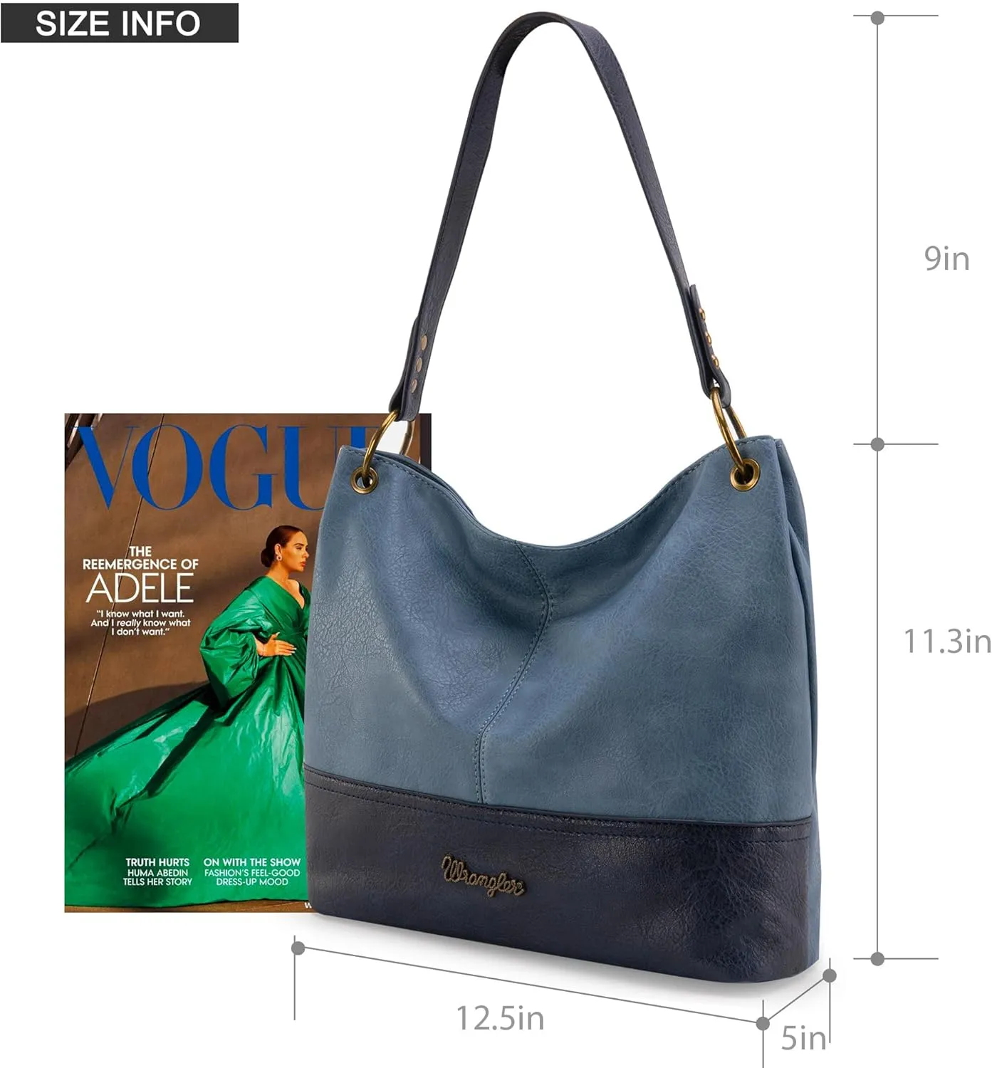 Wrangler Hobo Bags for Women Vegan Leather Top Handle Shoulder Purses and Handbags