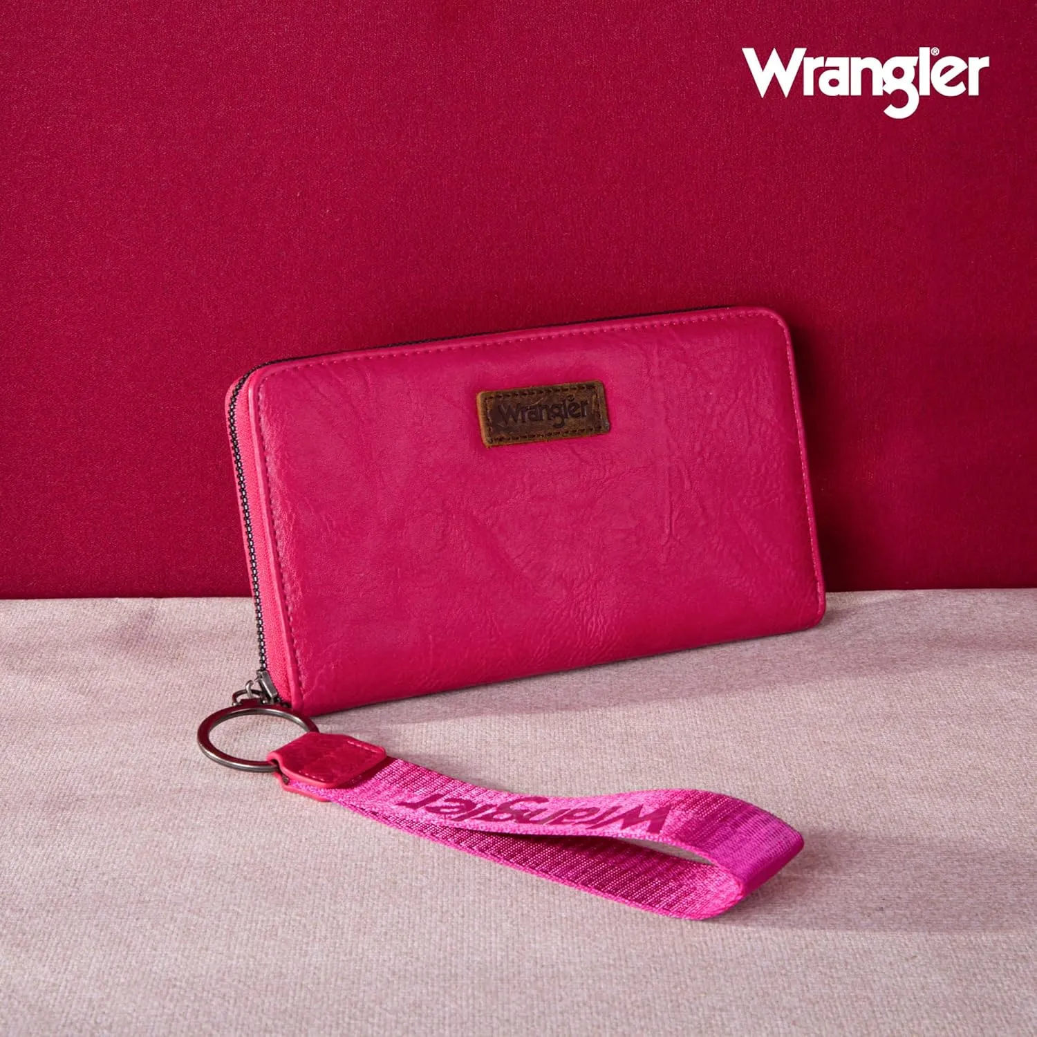 Wrangler Women's Wallets Wristlet Credit Card Wallet Large Capacity Wallet Women RFID Blocking Wallet Woman Pink Wallet Designer Wallets for Women