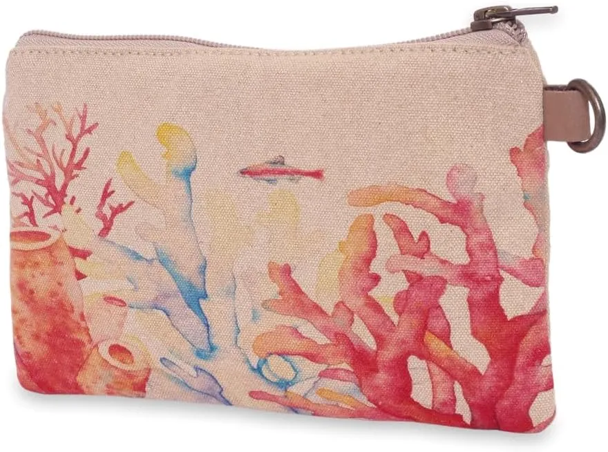 Wristlet Wallets for Women - 4.7" x 8" Handcrafted Womens Wallet, 100% Cotton Canvas with Leather Strap