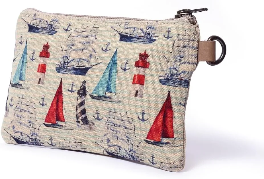 Wristlet Wallets for Women - 4.7" x 8" Handcrafted Womens Wallet, 100% Cotton Canvas with Leather Strap
