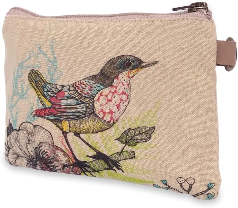 Wristlet Wallets for Women - 4.7" x 8" Handcrafted Womens Wallet, 100% Cotton Canvas with Leather Strap